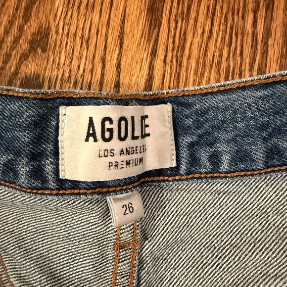 AGOLDE Riley Crop in mid-blue - Picture 3 of 5